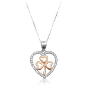 Silver Shamrock Celtic pendant-SP91CL