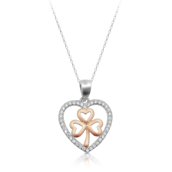 Silver Shamrock Celtic pendant-SP91CL