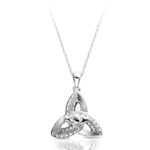 Silver Trinity Knot Claddagh Pendant is Simple, elegant and beautiful-SP057CL