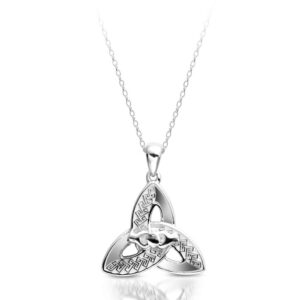 Silver Trinity Knot Claddagh Pendant is Simple, elegant and beautiful-SP057CL