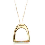 9ct Gold Stirrup CZ Pendant-P19CL