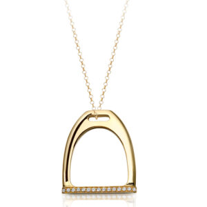 9ct Gold Stirrup CZ Pendant-P19CL