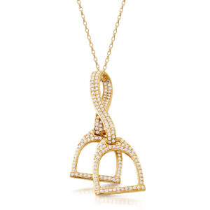9ct Gold Stirrup CZ Pendant-P41CL